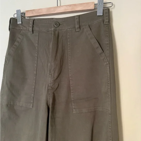 Black Orchid Military Wide Leg Pants Army Green sz 25 - Picture 5 of 11